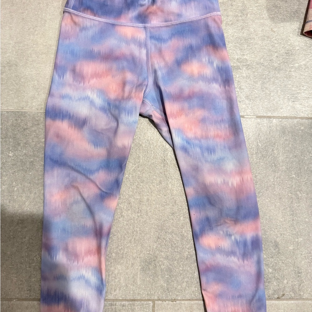 Athleta Girls Pink and Purple capri Leggings